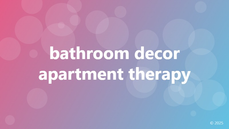 bathroom decor apartment therapy
