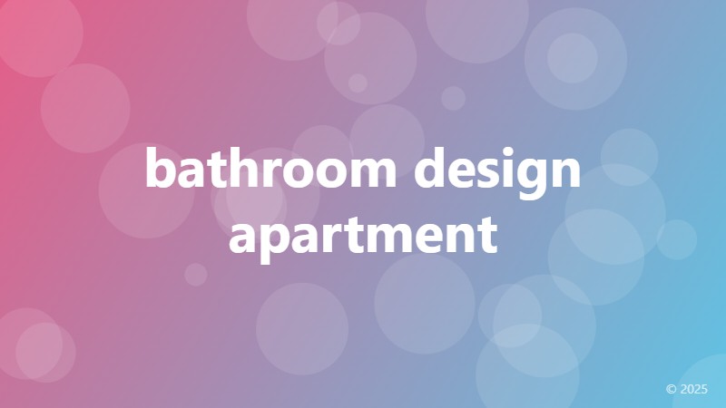 bathroom design apartment