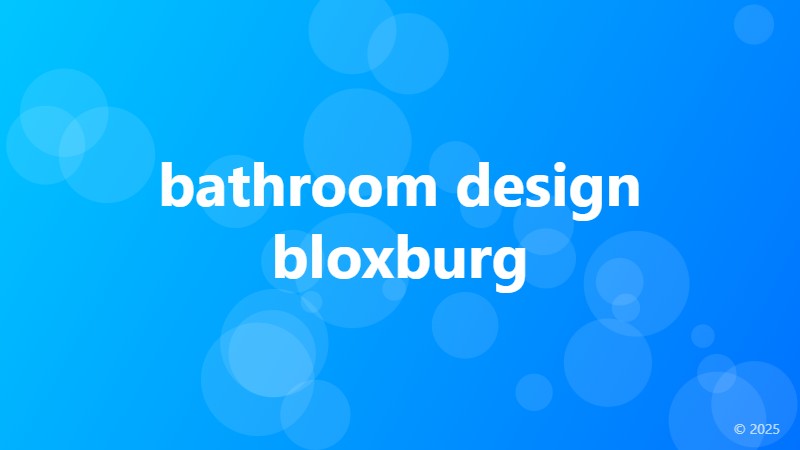 bathroom design bloxburg
