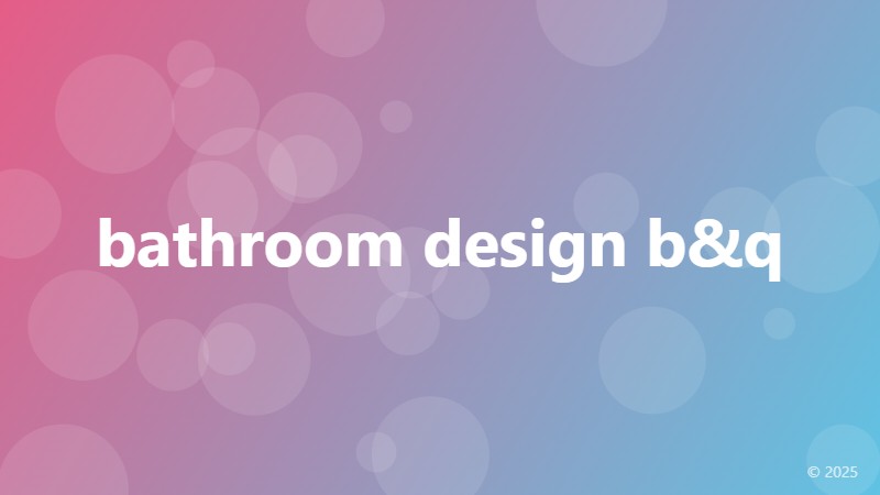 bathroom design b&q