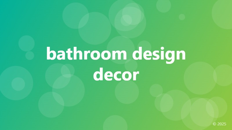 bathroom design decor