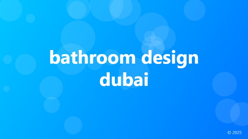 bathroom design dubai