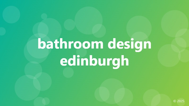 bathroom design edinburgh