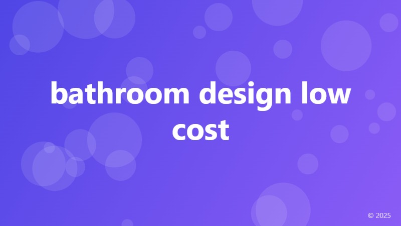 bathroom design low cost
