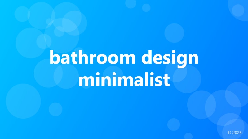 bathroom design minimalist