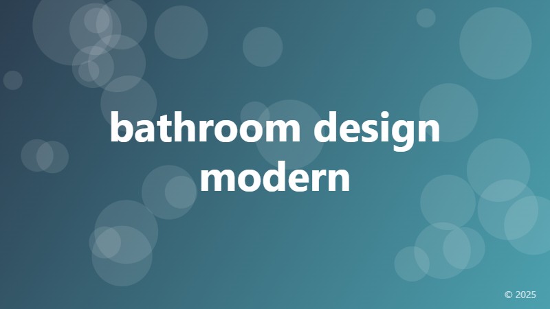bathroom design modern