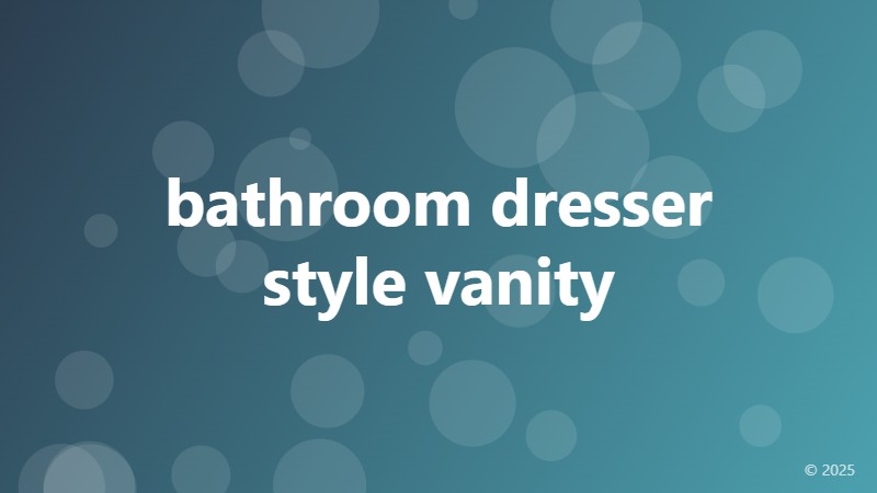 bathroom dresser style vanity