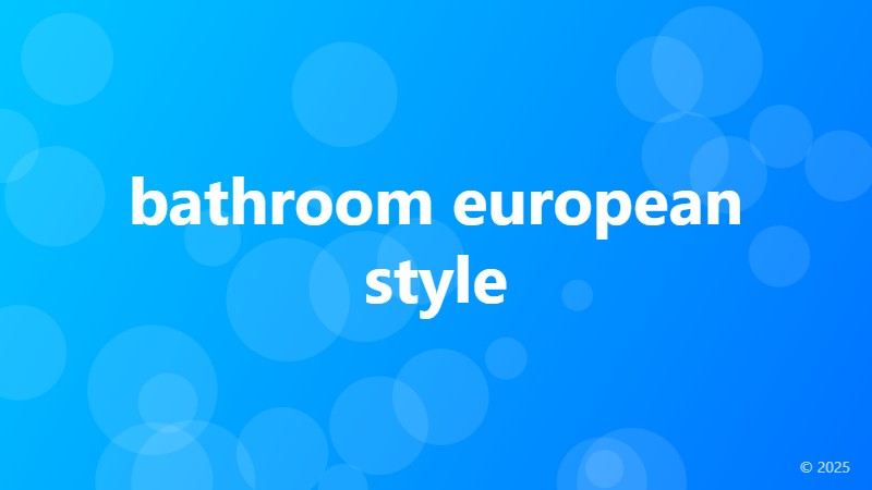 bathroom european style