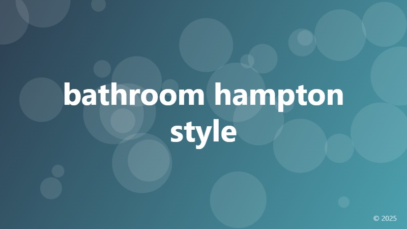 bathroom hampton style
