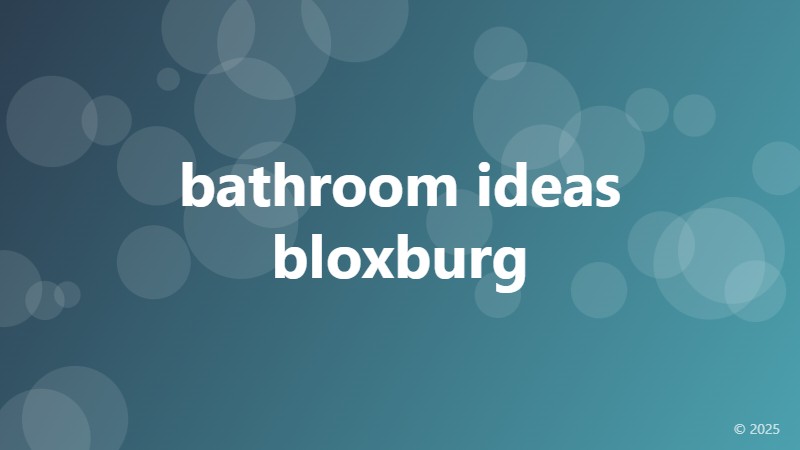 bathroom ideas bloxburg