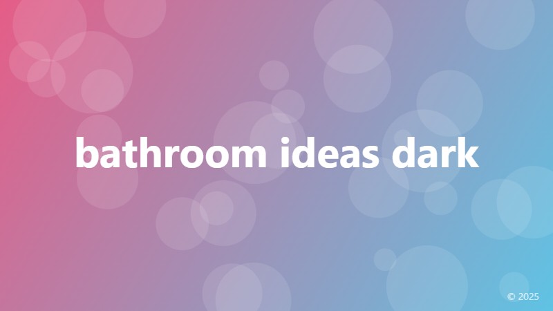 bathroom ideas dark