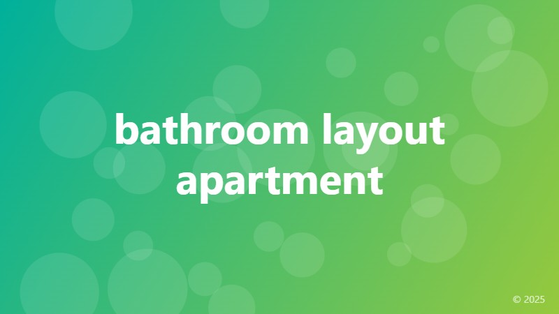 bathroom layout apartment