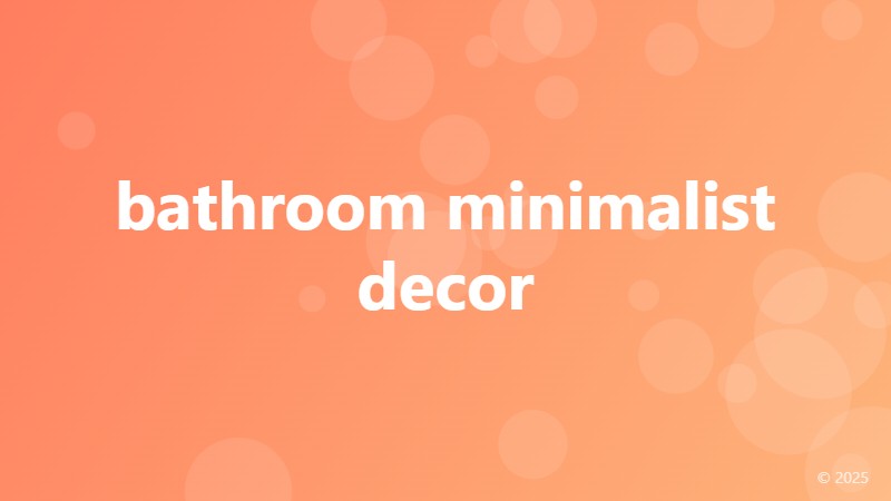 bathroom minimalist decor