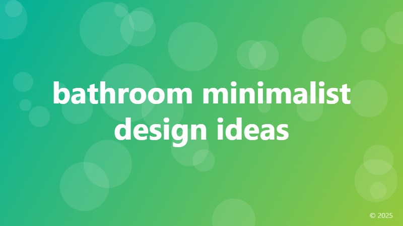 bathroom minimalist design ideas