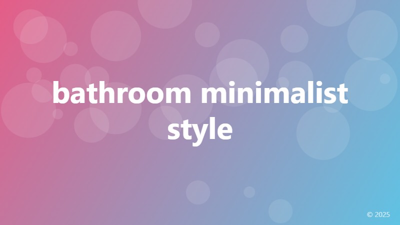 bathroom minimalist style