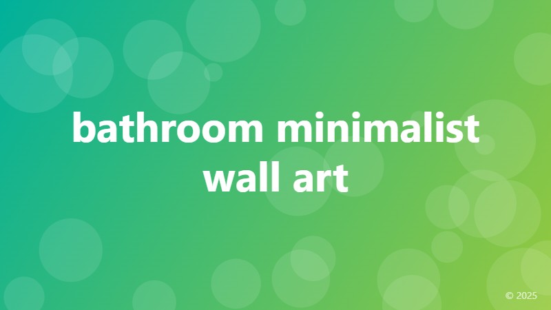 bathroom minimalist wall art