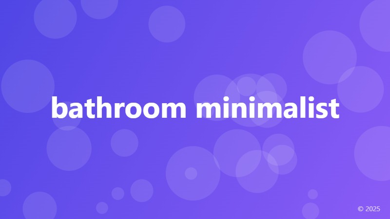 bathroom minimalist