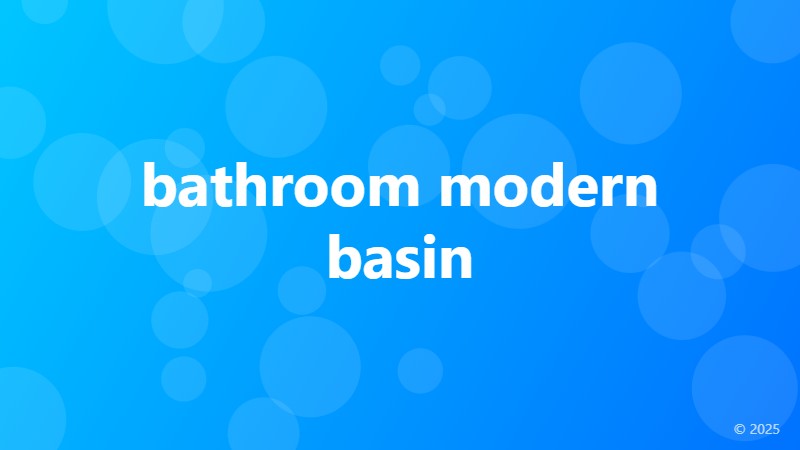 bathroom modern basin