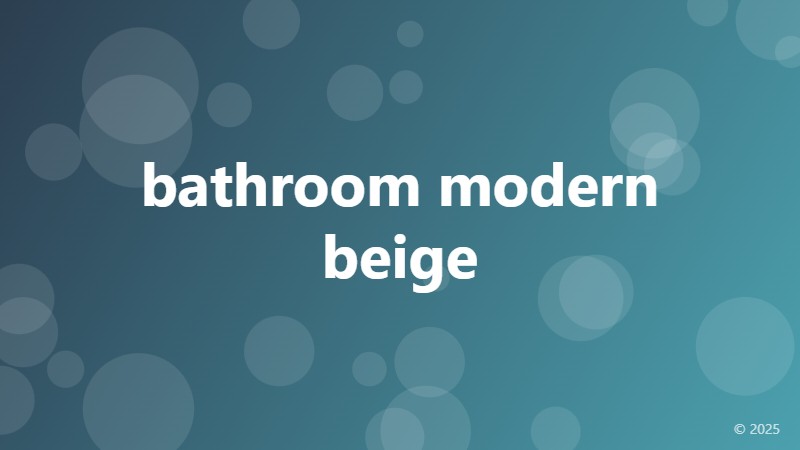 bathroom modern beige