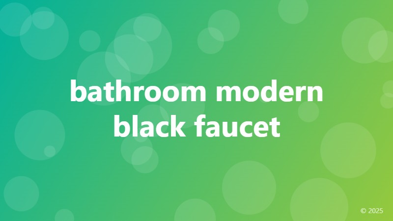 bathroom modern black faucet
