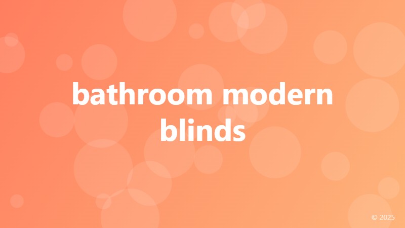 bathroom modern blinds