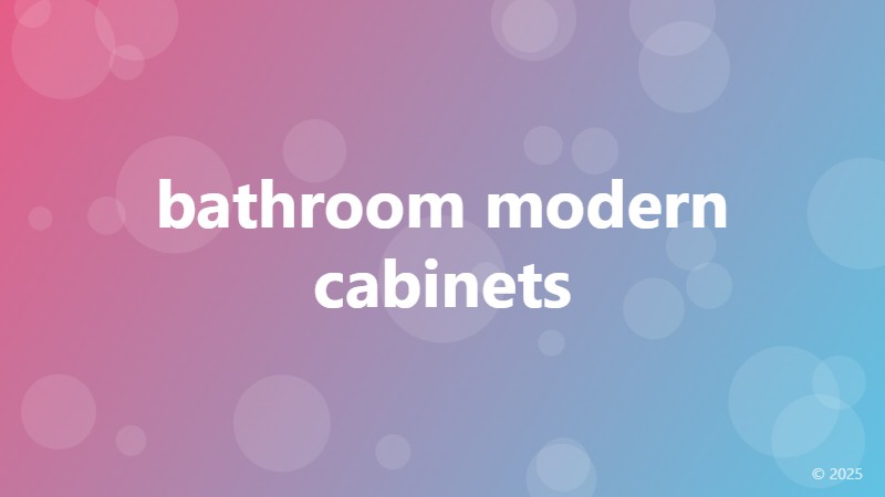 bathroom modern cabinets