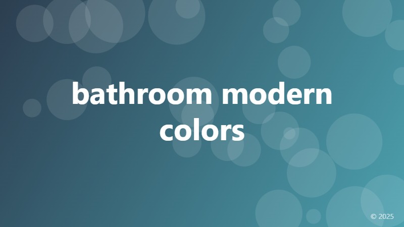 bathroom modern colors