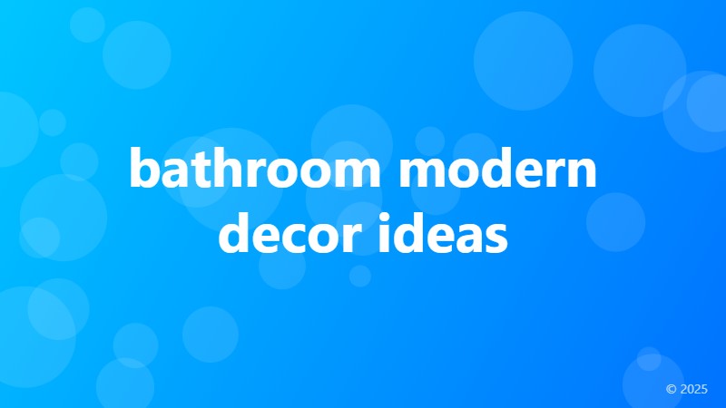 bathroom modern decor ideas