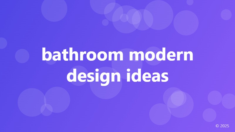 bathroom modern design ideas