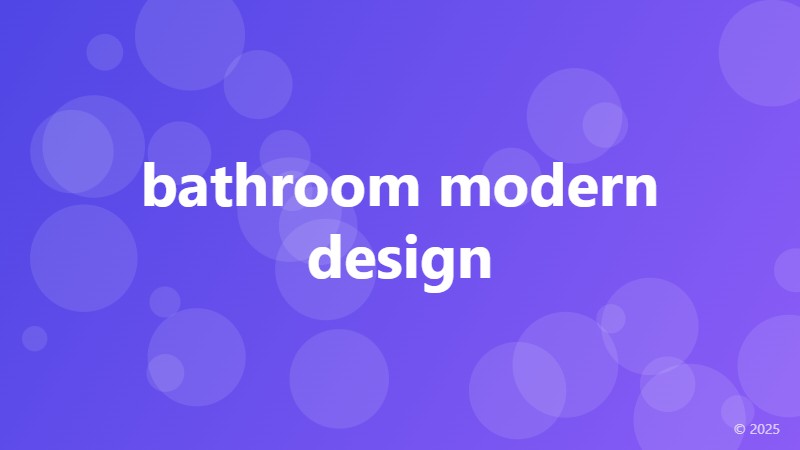 bathroom modern design