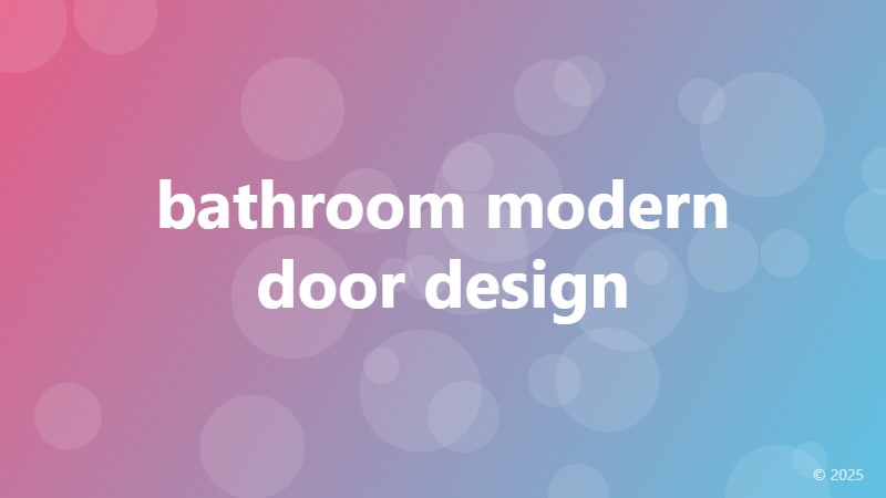 bathroom modern door design