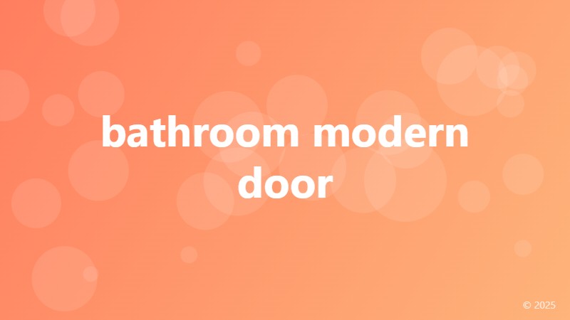 bathroom modern door
