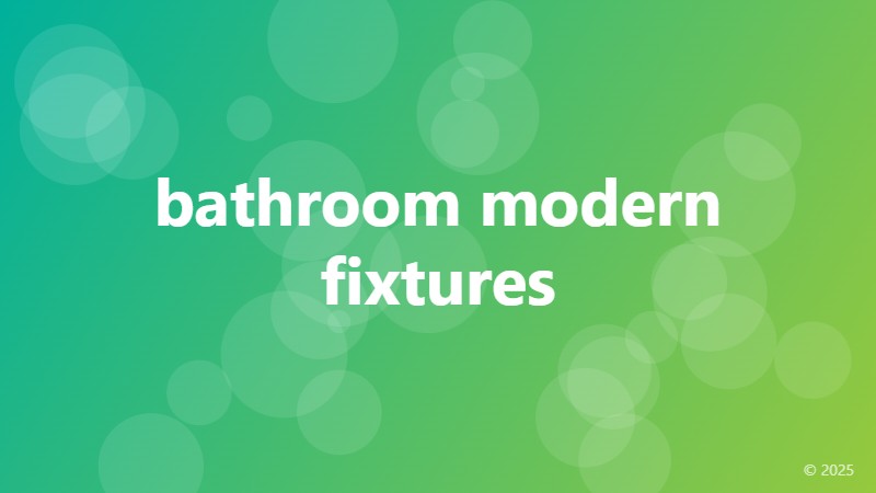 bathroom modern fixtures