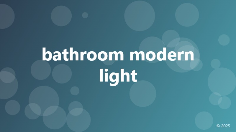 bathroom modern light
