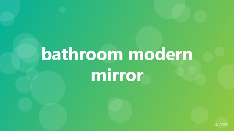 bathroom modern mirror