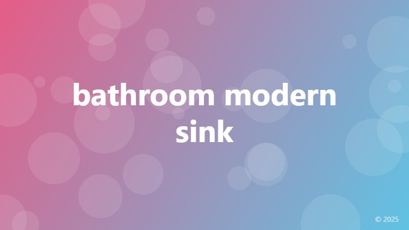 bathroom modern sink