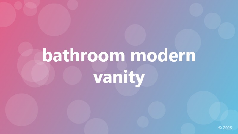 bathroom modern vanity