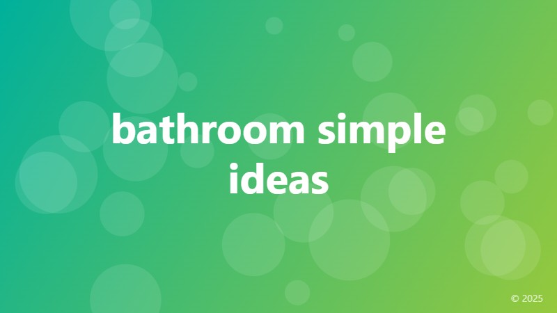 bathroom simple ideas