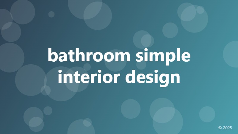 bathroom simple interior design
