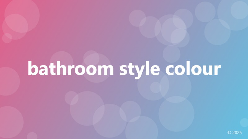 bathroom style colour