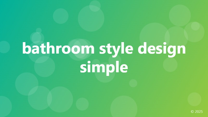 bathroom style design simple