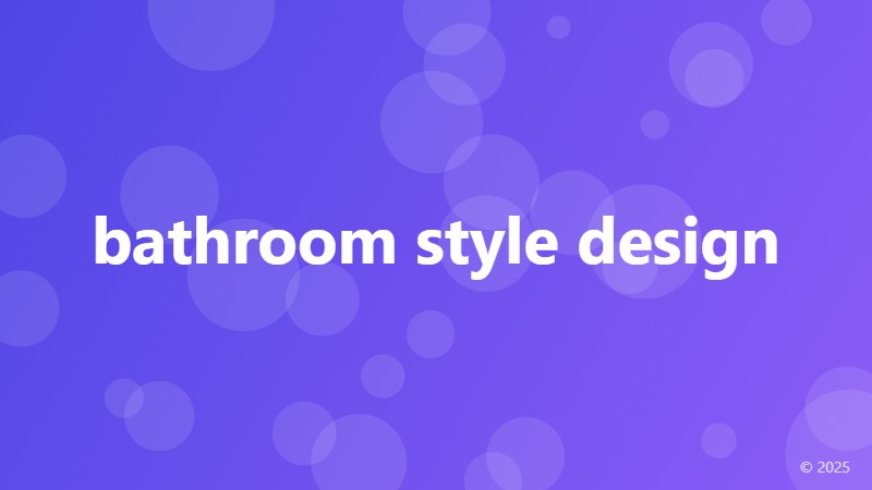 bathroom style design