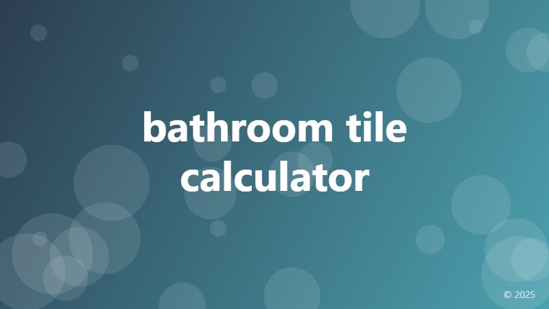 bathroom tile calculator