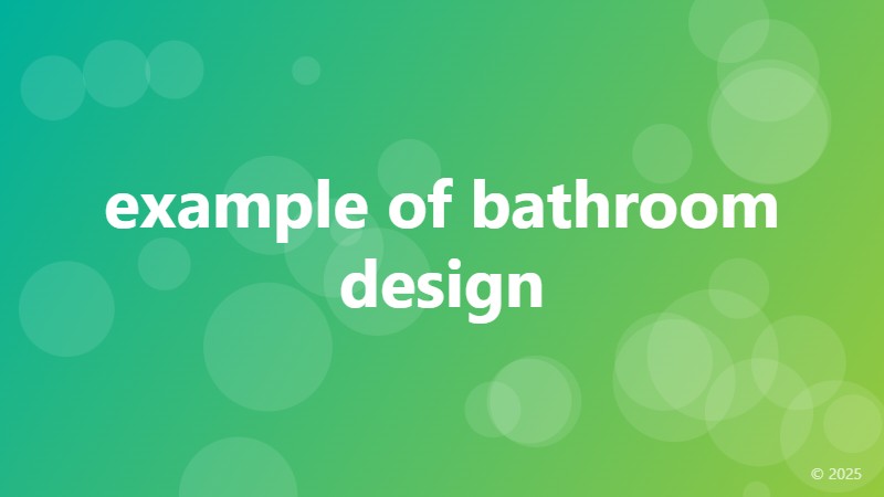 example of bathroom design