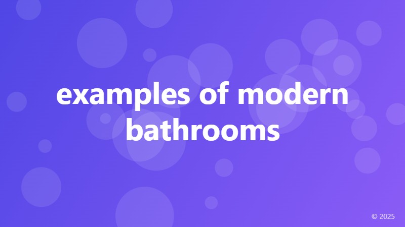 examples of modern bathrooms