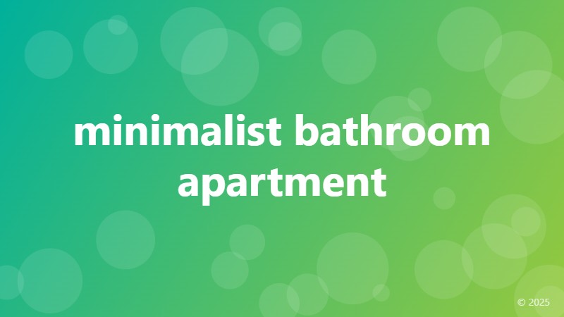 minimalist bathroom apartment