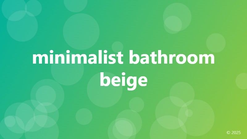 minimalist bathroom beige