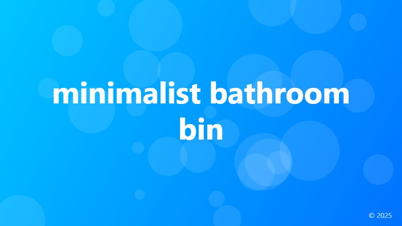 minimalist bathroom bin