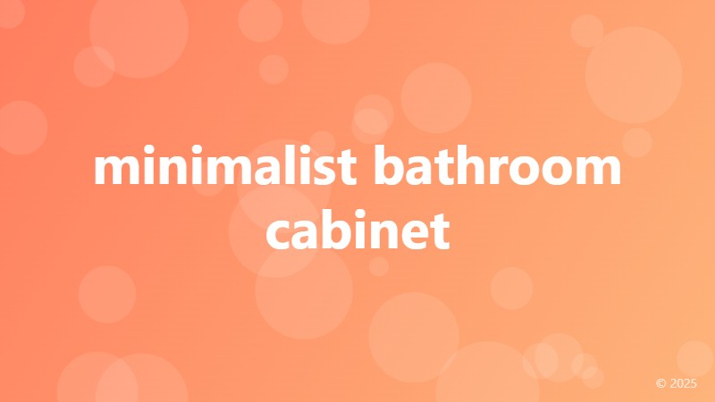 minimalist bathroom cabinet