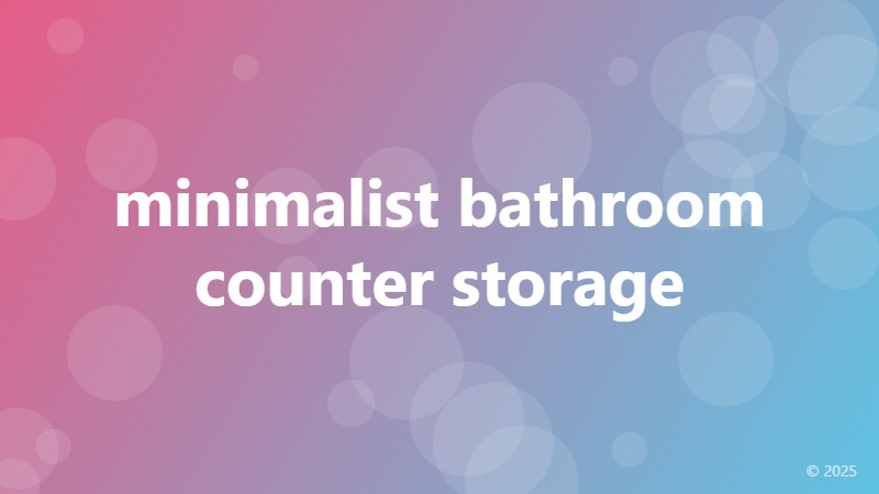 minimalist bathroom counter storage